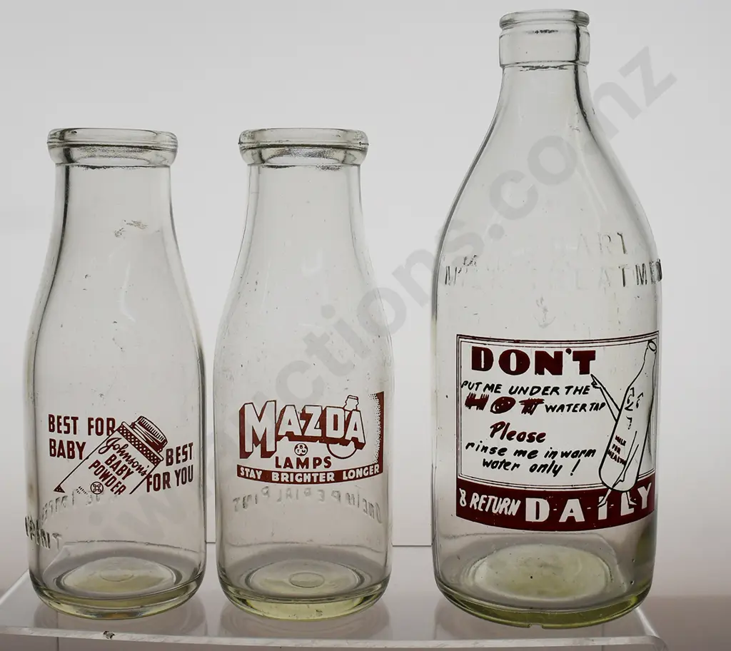 ADVERTISING PYRO MILK BOTTLES Image 1++