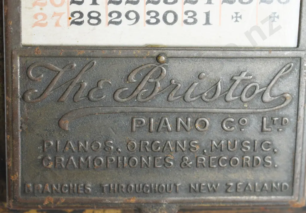 THE BRISTOL PIANO CO PERPETUAL DESK CALANDER/CLIP Image 1++