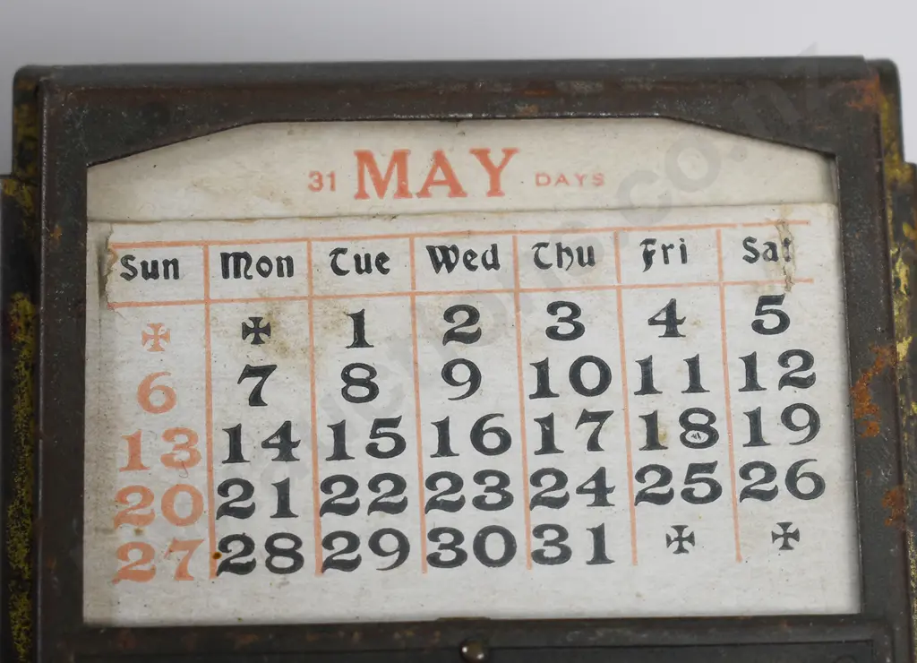 THE BRISTOL PIANO CO PERPETUAL DESK CALANDER/CLIP Image 1++