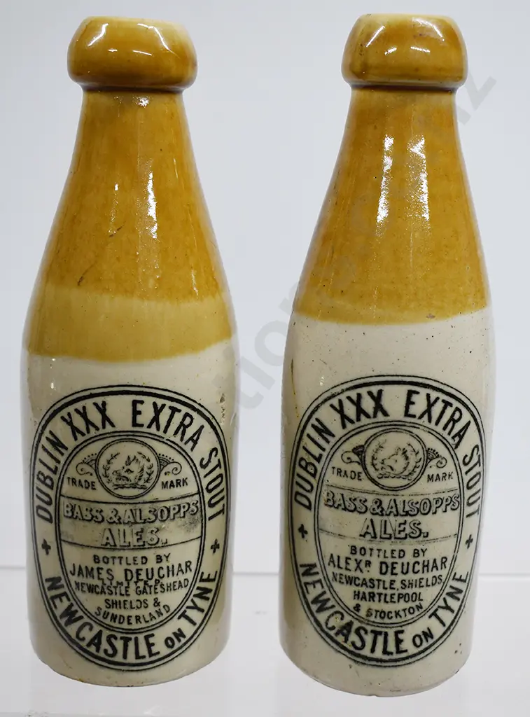 BASS & ALLSOPPS ALES STONEWARE BOTTLES Image 1++