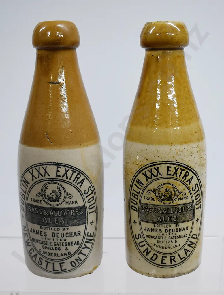 BASS & ALLSOPPS ALES STONEWARE BOTTLES Image 1++