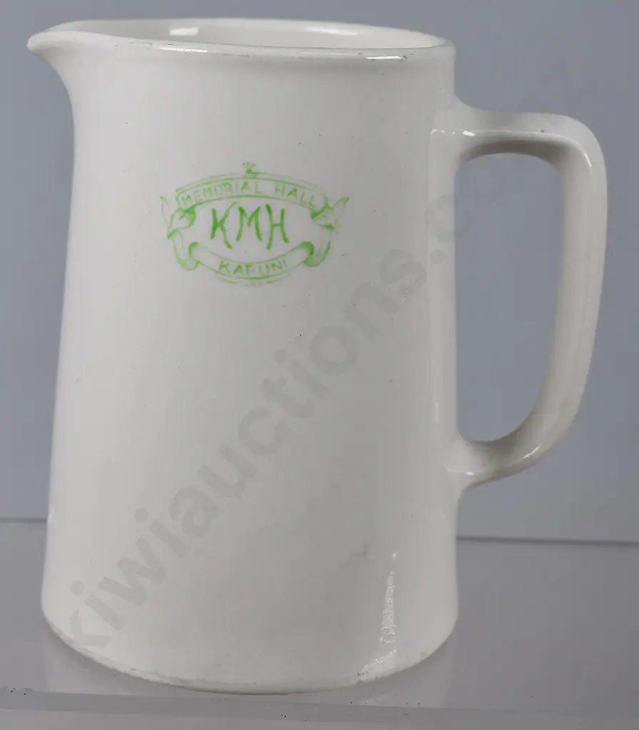 CROWN LYNN MILK JUG MEMORIAL HALL KAPUNI Image 1++