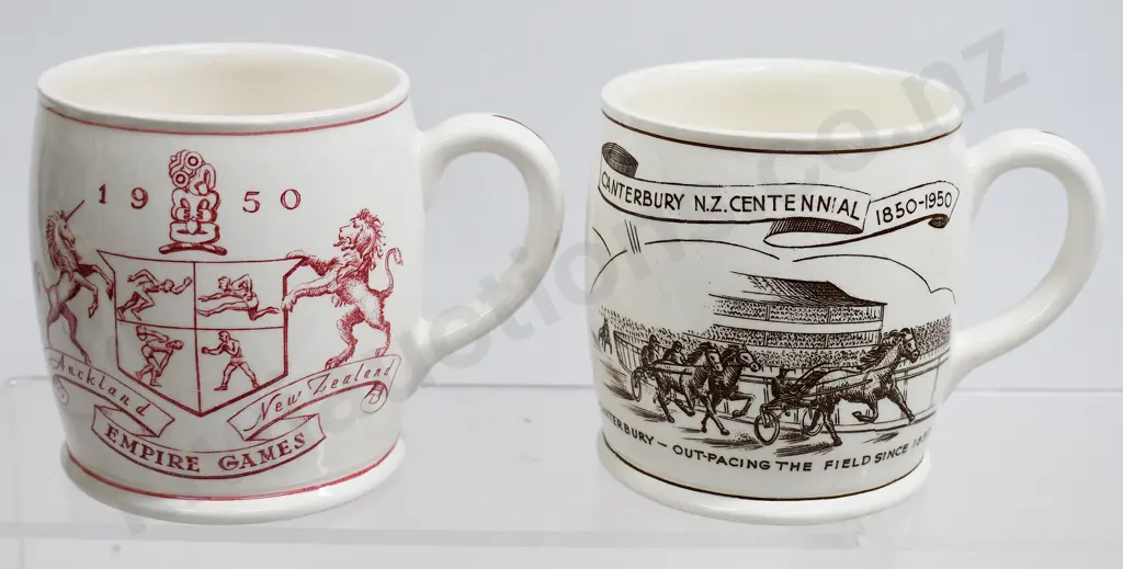 CROWN LYNN CANTERBURY CENTENNIAL & EMPIRE GAMES MUGS Image 1++