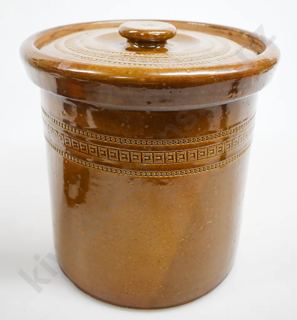 LUKE ADAMS CHRISTCHURCH LIDDED STORAGE CROCK Image 1++