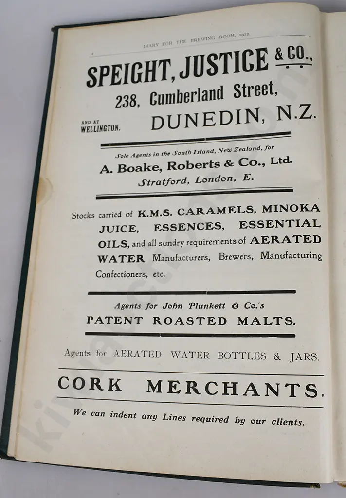 DIARY FOR THE BREWING ROOM, 1912 BOOK Image 1++