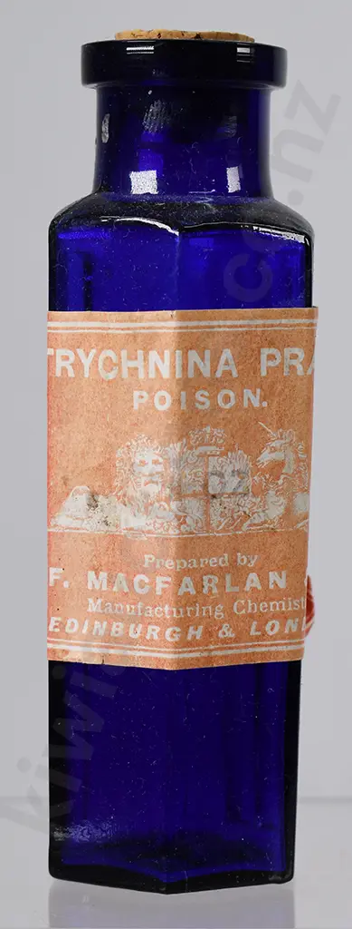 LABELLED STRYCHNINE POISONS, CARNEGIE BROS, HULLE, MACFARLAN Image 1++