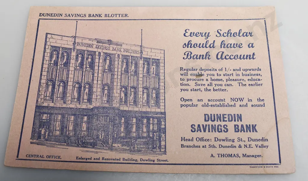 DUNEDIN SAVINGS BANK BLOTTERS Image 1++