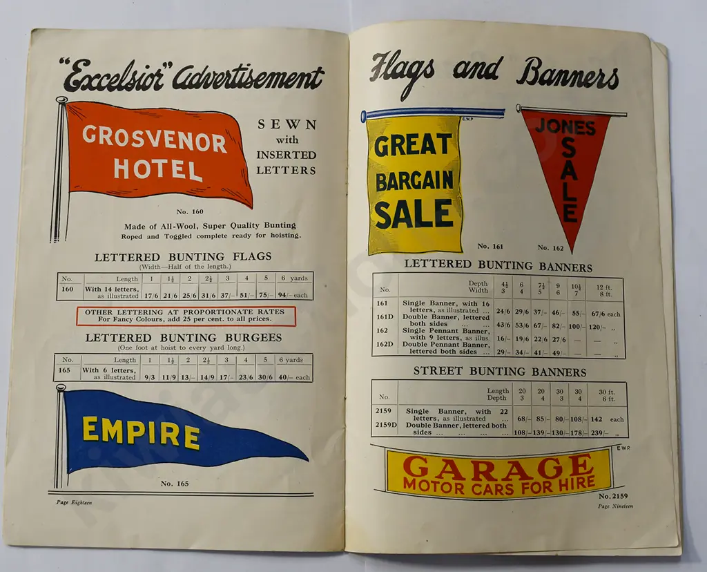 EXCELSIOR FLAGS BANNERS AND DECORATIONS TRADE CATALOGUE Image 1++