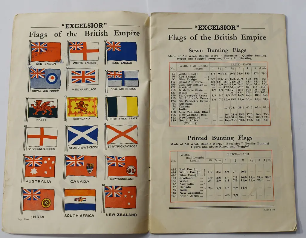EXCELSIOR FLAGS BANNERS AND DECORATIONS TRADE CATALOGUE Image 1++