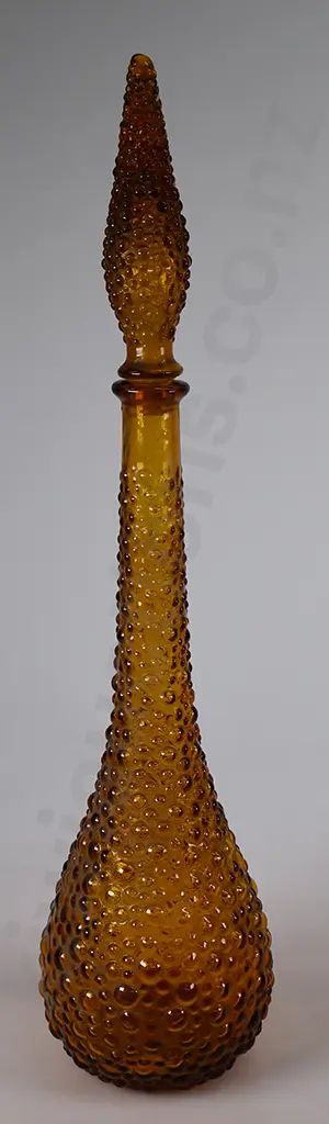 AMBER HOBNAIL GENIE BOTTLE Image 1++