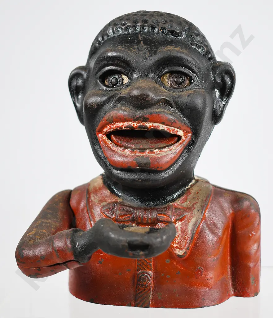 ORIGINAL CAST IRON MONEY BOX JOLLY NI**ER Image 1++