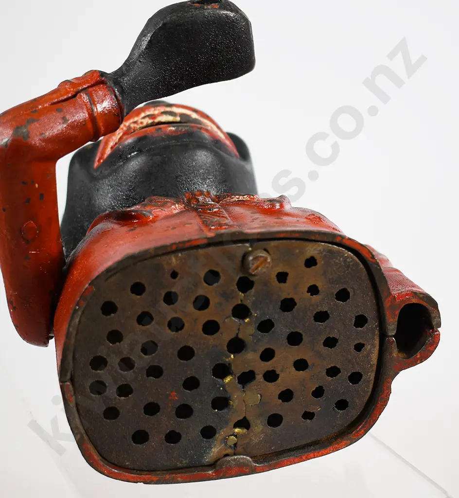 ORIGINAL CAST IRON MONEY BOX JOLLY NI**ER Image 1++