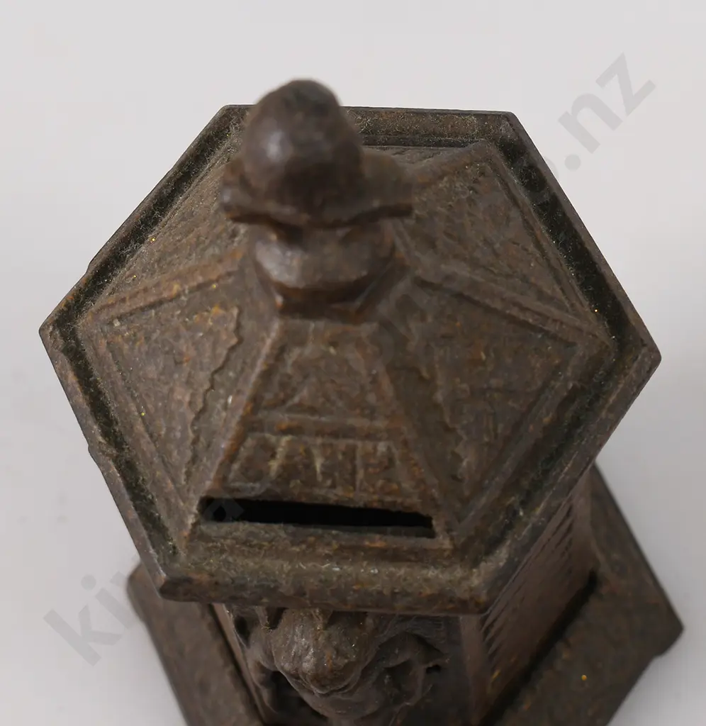 CAST IRON SPACE POST BOX STILL MONEY BANK Image 1++