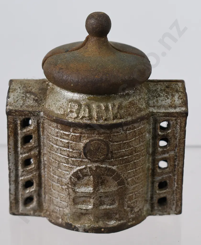 CAST IRON BUILDING STILL MONEY BANK Image 1++