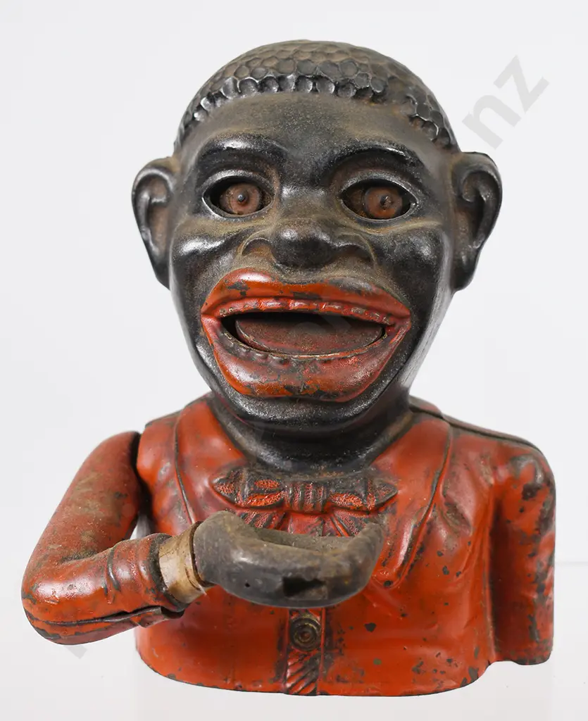 CAST IRON GREEDY NI**ER MONEY BANK Image 1++