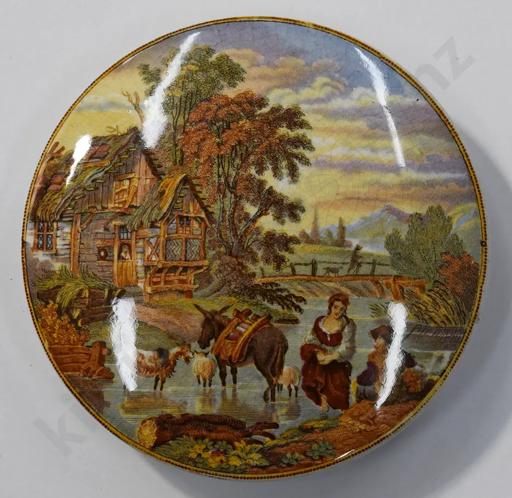 PRATTWARE POT LIDS, THE FARRIERS, FORDING THE STREAM Image 1++