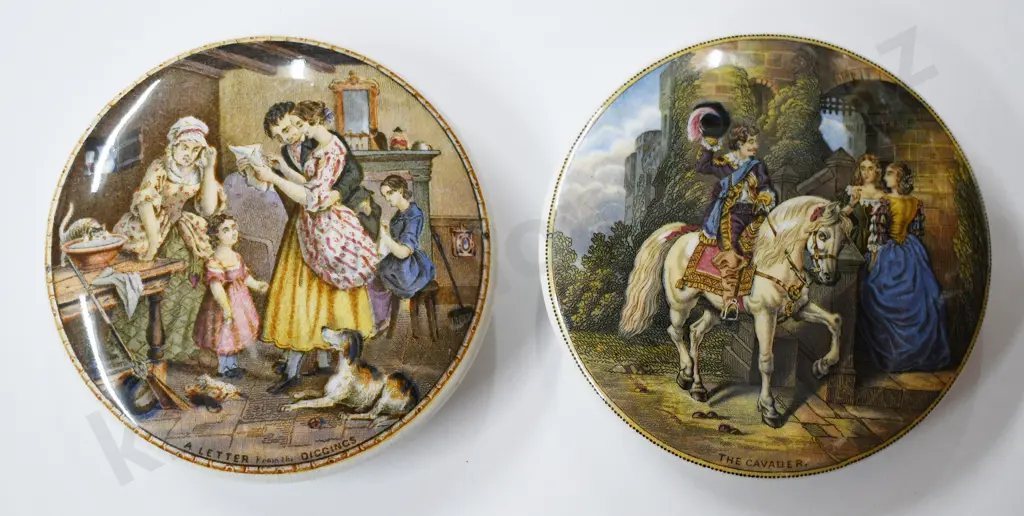 PRATTWARE POT LIDS, THE CAVALIER, LETTER FROM THE DIGGINGS Image 1++