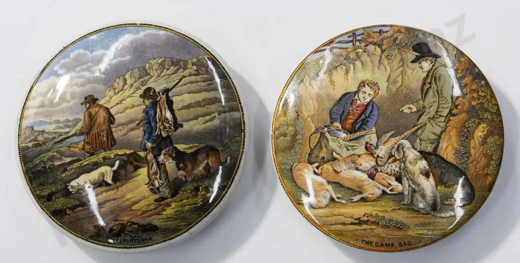 PRATTWARE POT LIDS, THE SPORTSMAN, THE GAME BAG Image 1++