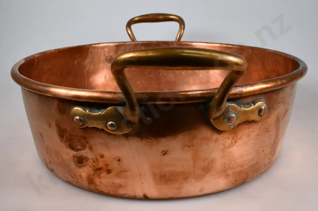 COPPER & BRASS 2 HANDLED JAM PAN Image 1++