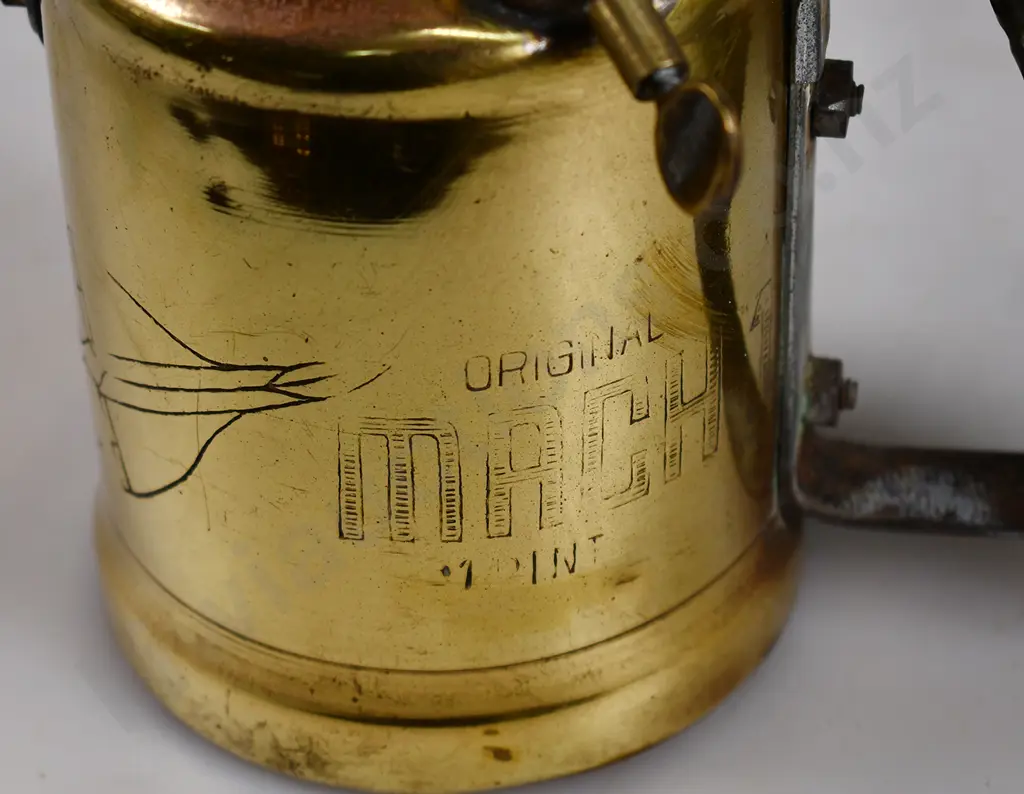 BRASS BLOW TORCH, BRASS VASE & ENAMEL BED PAN Image 1++