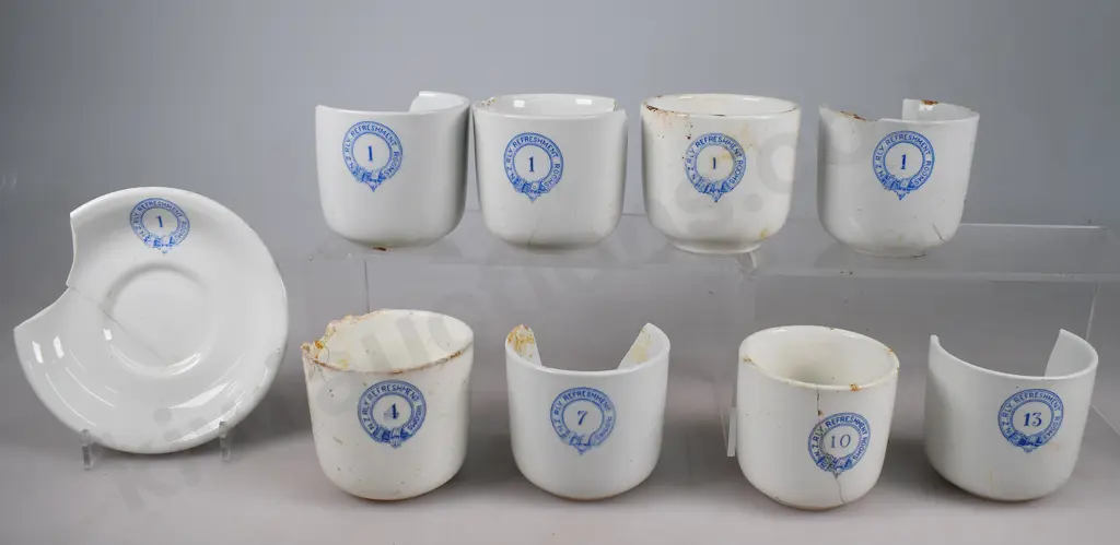 NZ RAILWAY REFRESHMENT ROOMS NUMBERED CUPS & SAUCER A/F Image 1++