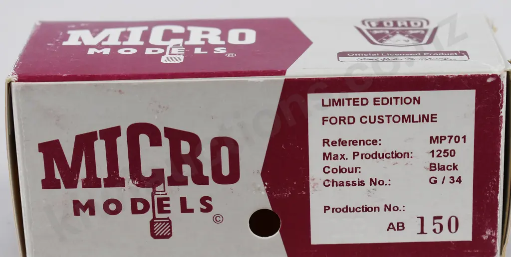 MICRO MODEL CUSTOMLINE SEDAN ALL BLACK 1956 SPRINGBOK TOUR Image 1++