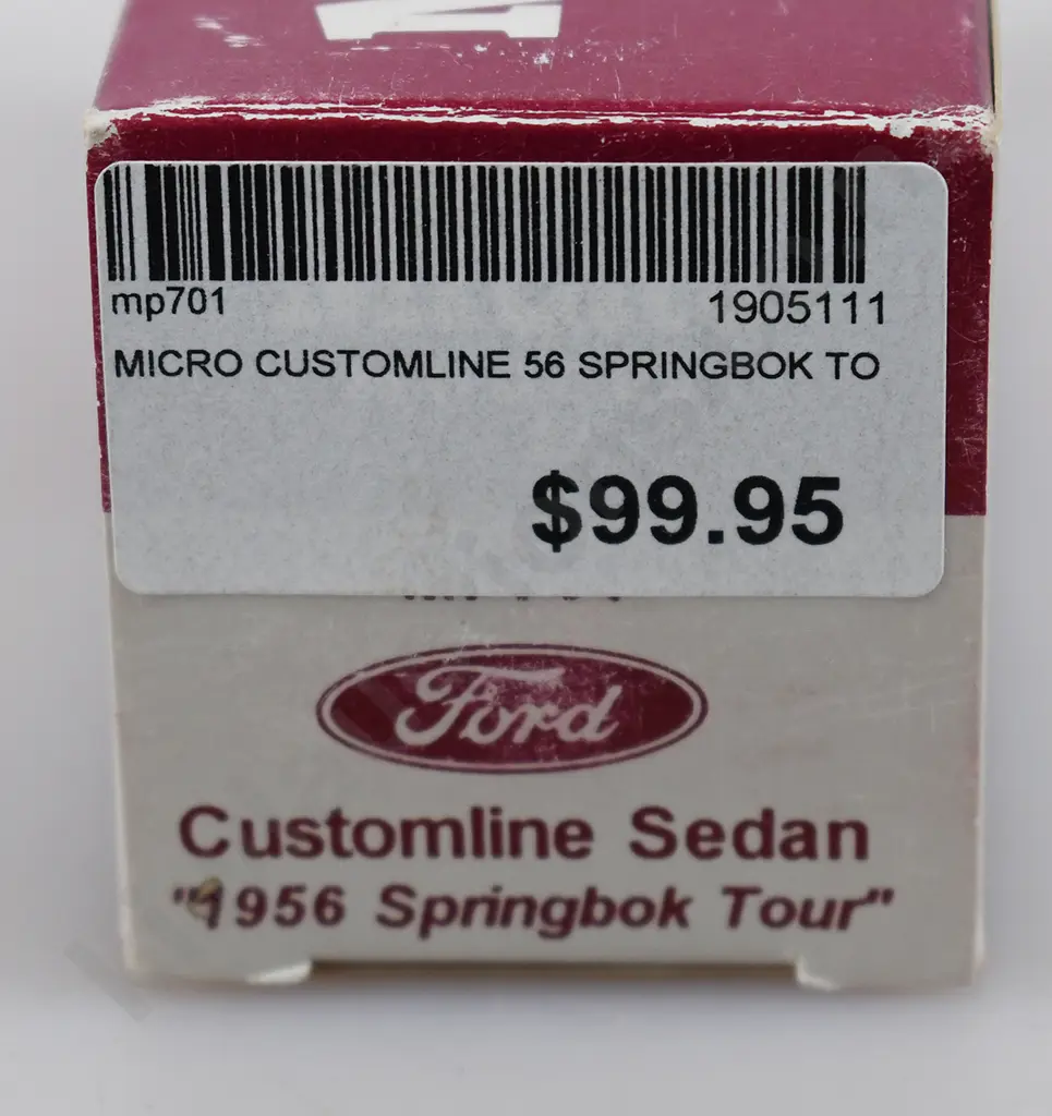 MICRO MODEL CUSTOMLINE SEDAN ALL BLACK 1956 SPRINGBOK TOUR Image 1++