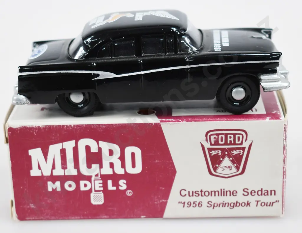 MICRO MODEL CUSTOMLINE SEDAN ALL BLACK 1956 SPRINGBOK TOUR Image 1++